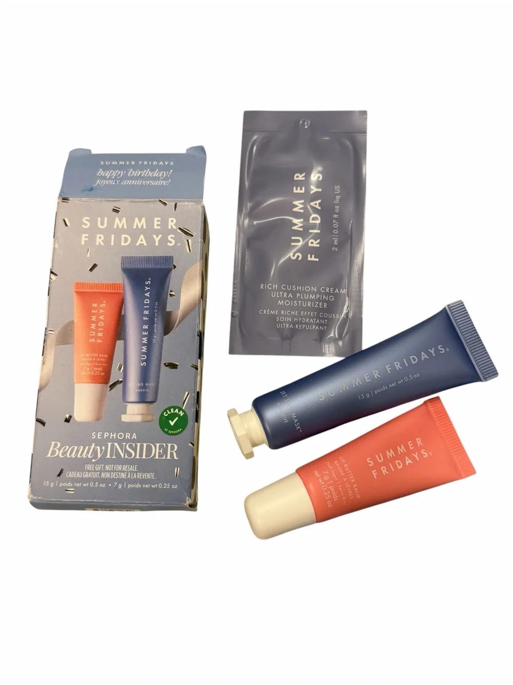 Sephora Beauty‎ Insider 2 Piece Set Summer Fridays Lip Balm Jet Lag Mask New